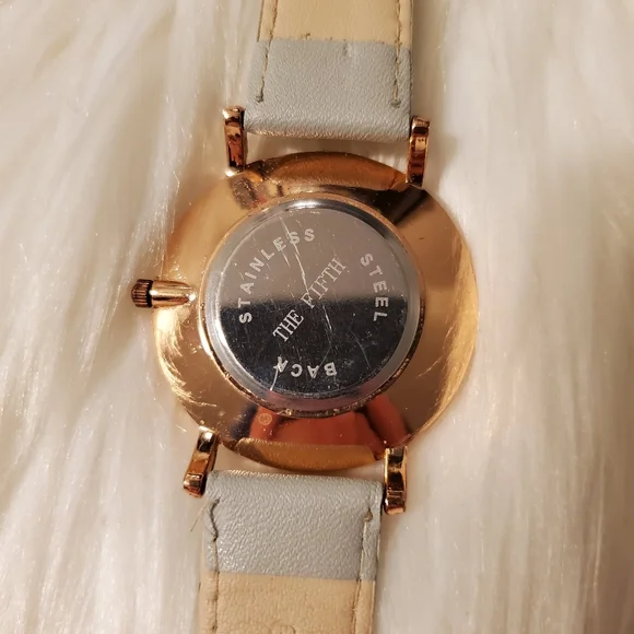 🎁3/$30 The Fifth Elegant Gray and Gold Watch GUC NEEDS NEW BATTERY - Picture 3 of 10